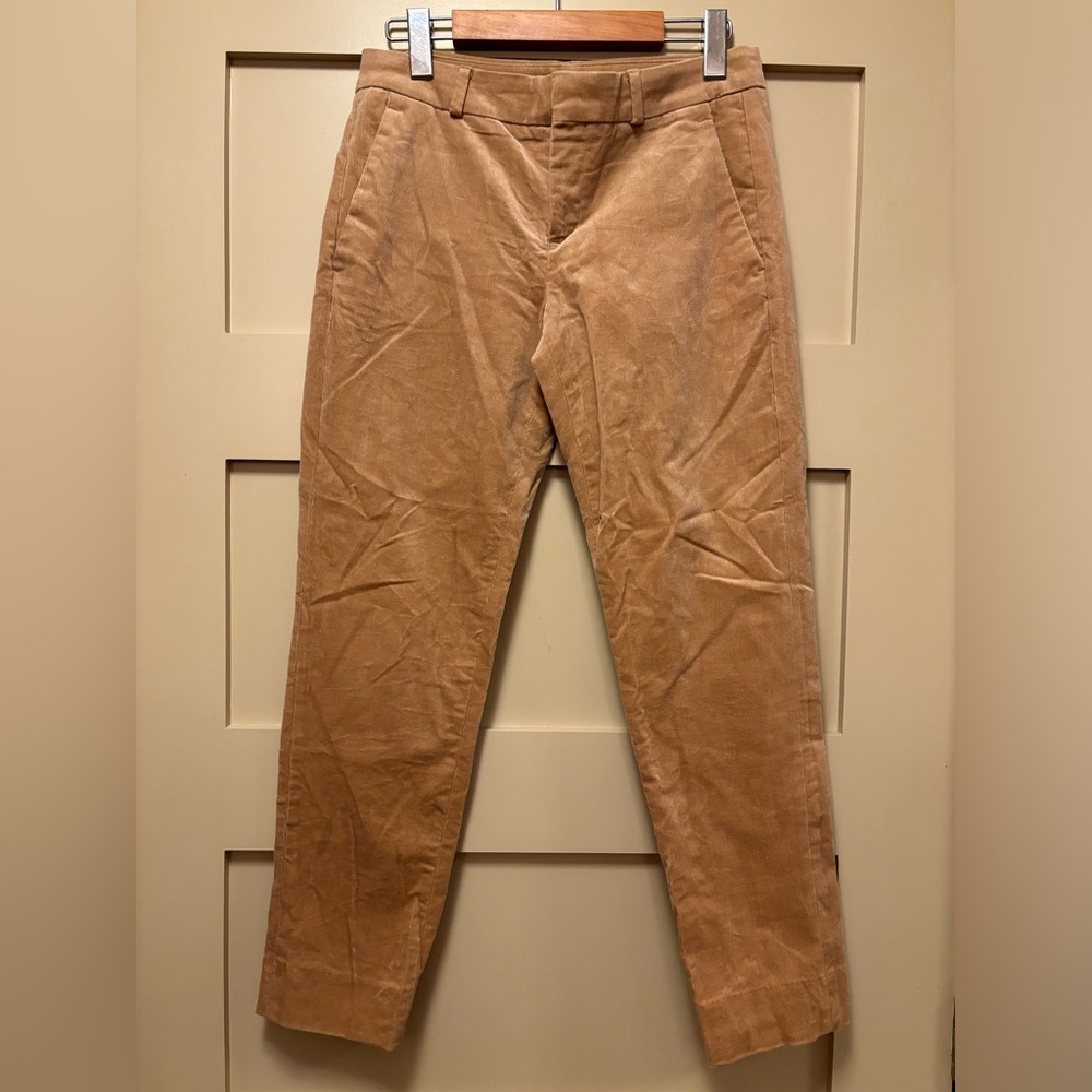 BANANA REPUBLIC Corduroy Cotton Stretch Ankle Pant Straight Slim Trouser Tan